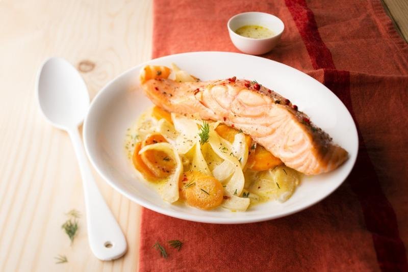 Édesköményes lazacpörkölt – recept Tefal Cook4Me+