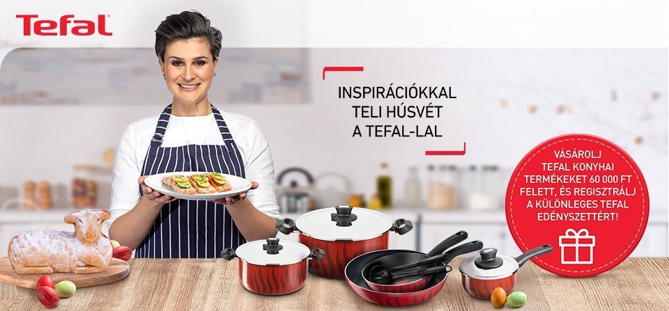 Vásárolj Tefal konyhai terméket 60.000 Ft feletti értékben és megajándékozunk egy 12 db-os Tefal edényszettel!