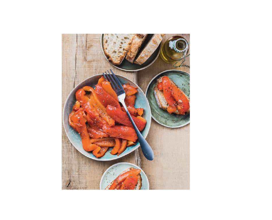 Mediterrán paprikás nyitott szendvics – Recept Tefal Easy Fry Oven & Grill