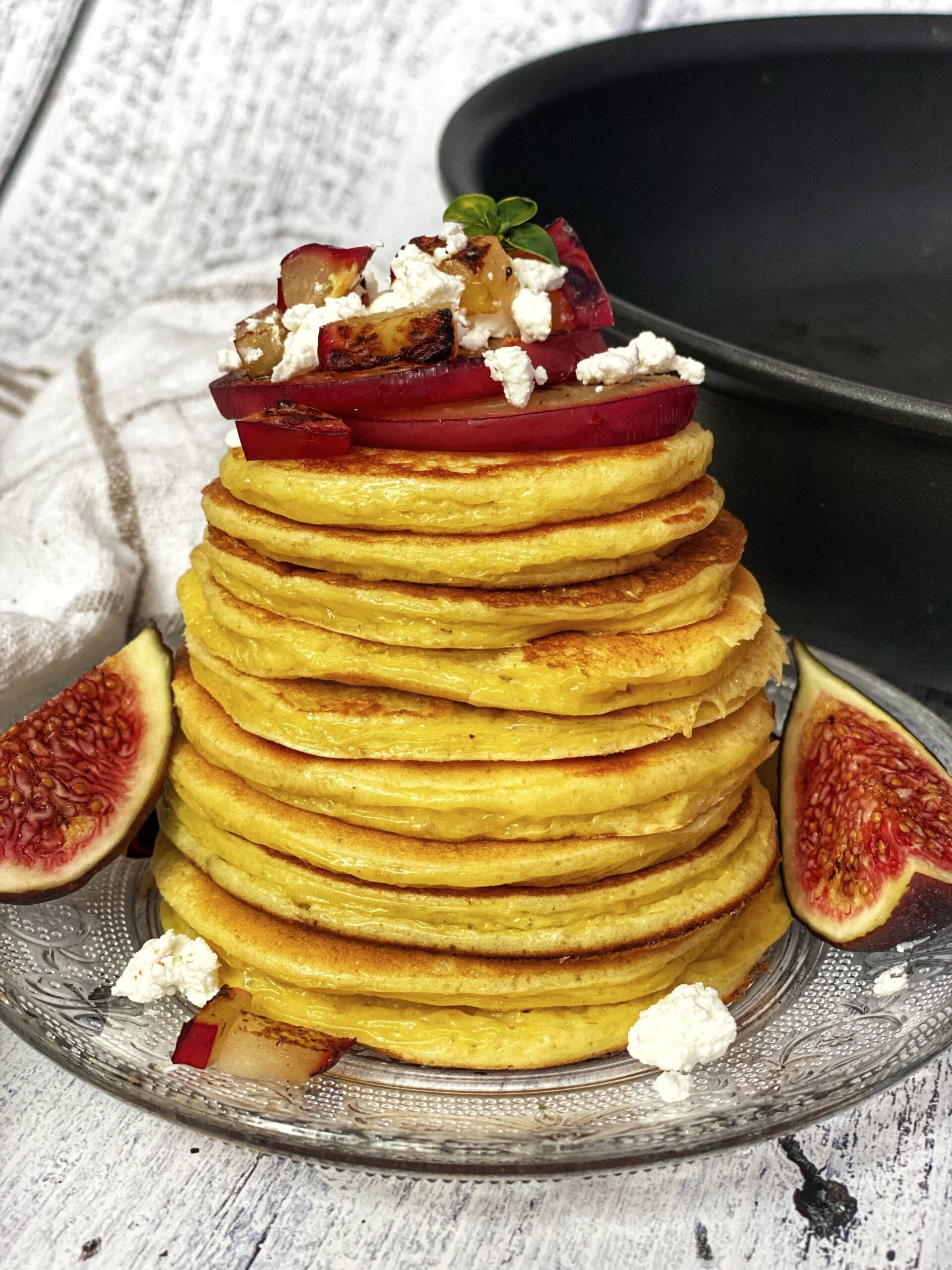 Tvarohové lívanečky s fíky a opečenou blumou – recept od @simkul98 na Tefal pánvi Unlimited