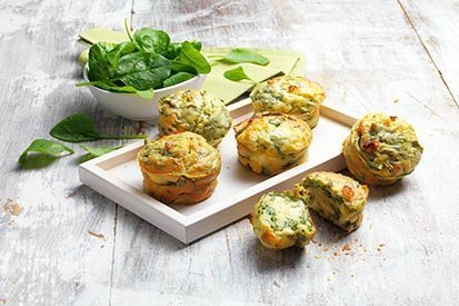 Špenátové muffiny s fetou – recept pro varný kuchyňský robot Tefal Click and Cook