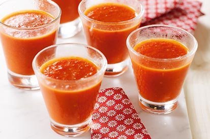 Tomatová polévka s papričkami piquillos – recept pro varný kuchyňský robot Tefal Click and Cook