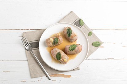 Telecí roládky plněné sýrem a šalvějí – recept pro varný kuchyňský robot Tefal Click and Cook