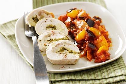 Kuřecí řízky s mozzarellou a pestem – recept pro varný kuchyňský robot Tefal Click and Cook