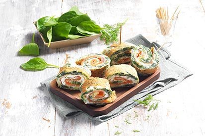 Špenátové rolky s uzeným lososem – recept pro varný kuchyňský robot Tefal Click and Cook