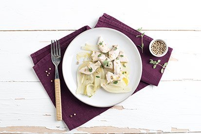 Kostky mečouna s fenyklem v páře – recept pro varný kuchyňský robot Tefal Click and Cook