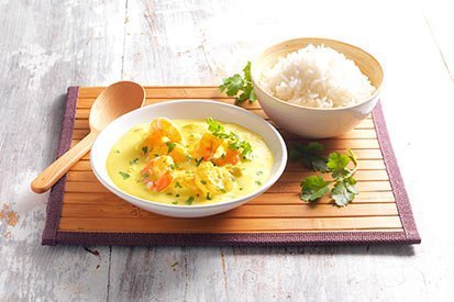 Krevetové kari s kokosovým mlékem – recept pro varný kuchyňský robot Tefal Click and Cook