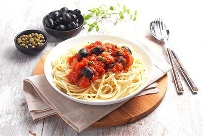 Špagety alla puttanesca – recept pro varný kuchyňský robot Tefal Click and Cook