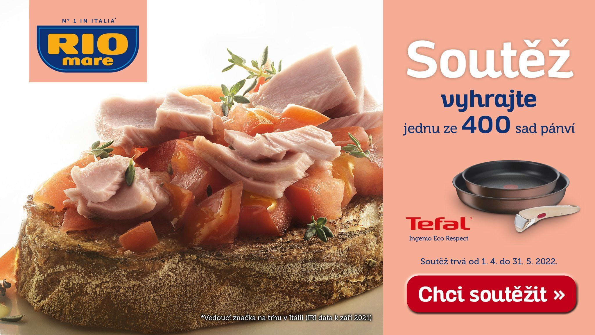 Rio Mare inspiruje k vaření a rozdává v soutěži stovky sad pánví Tefal Ingenio