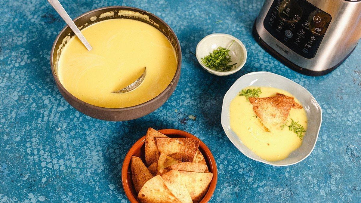 Kukorica gazpacho air fryer tortilla chipszzsel