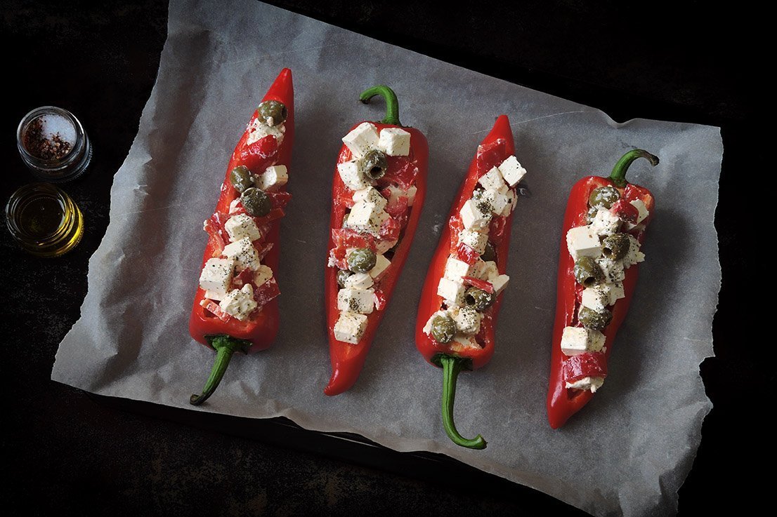 Grillezett töltött paprika hús nélkül