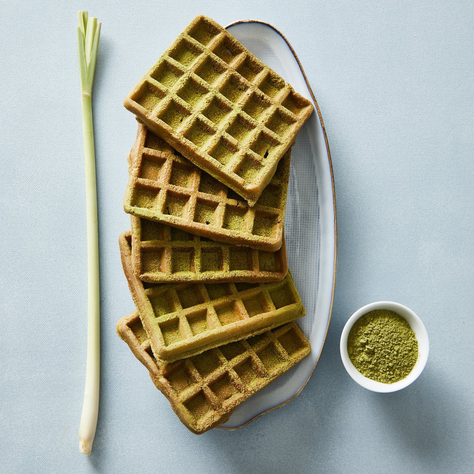 Křupavé vafle s matchou