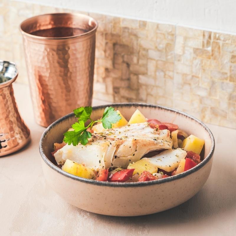 Dušená ryba na turecký způsob – Cook4me+ Connect Tefal CY855830