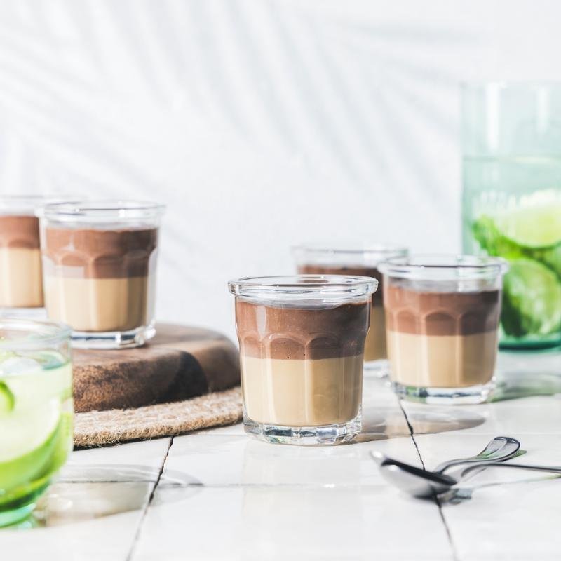 Dvoubarevná kávovo-čokoládová panna cotta – recept pro varný mixér Tefal Perfectmix Cook