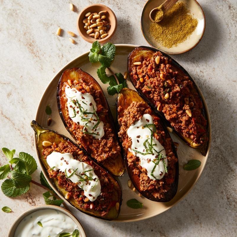 Lilky plněné hovězím (Karniyarik)