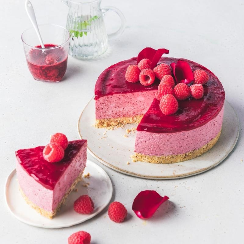 Malinový cheesecake s růžovou vodou – Kuchyňský robot Tefal i-Coach Touch s váhou QB951838