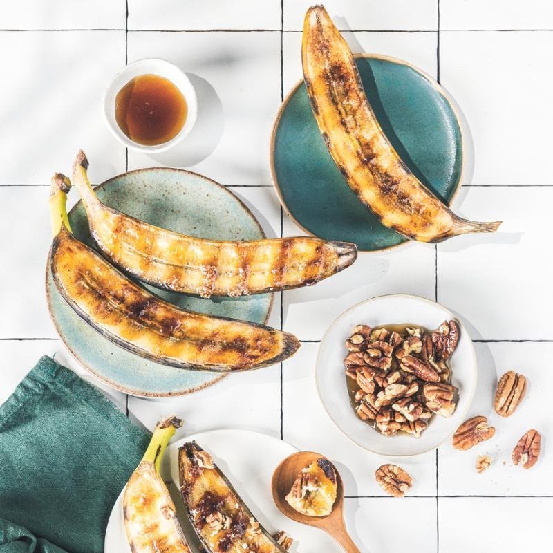 Brazil grillezett banán pekándióval – Elektromos grill Tefal Optigrill 4IN1 Inox GC774D30