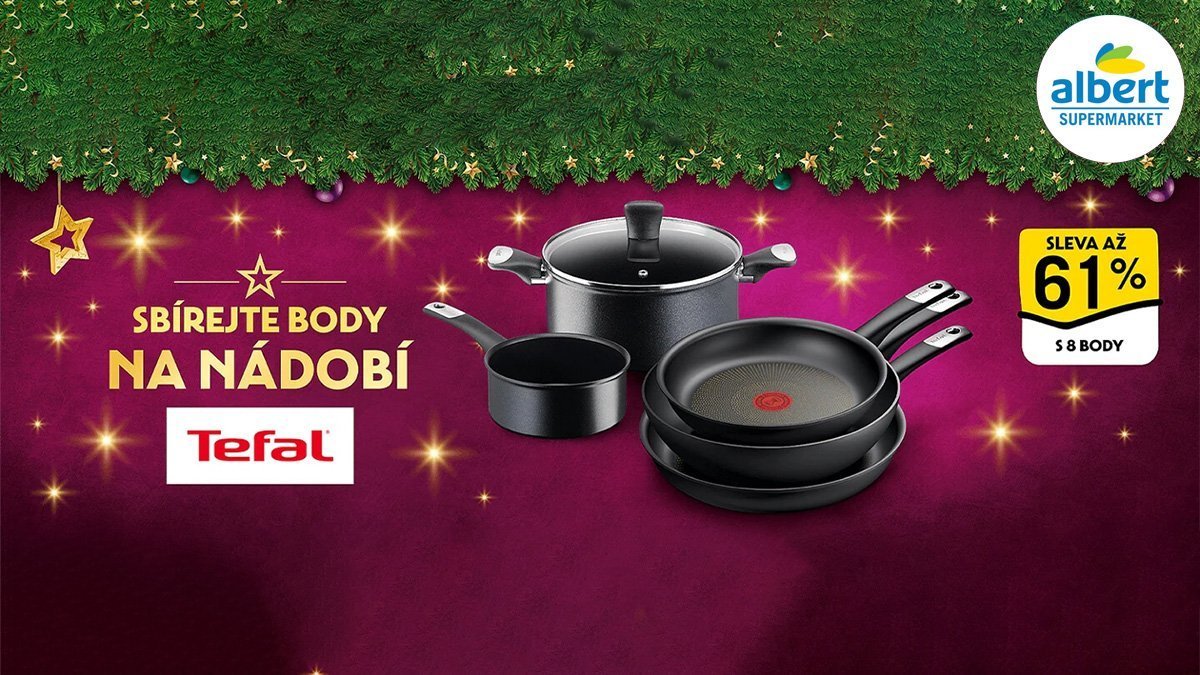 Podzimní slevy na nádobí  Tefal 2024 v supermarketech Albert