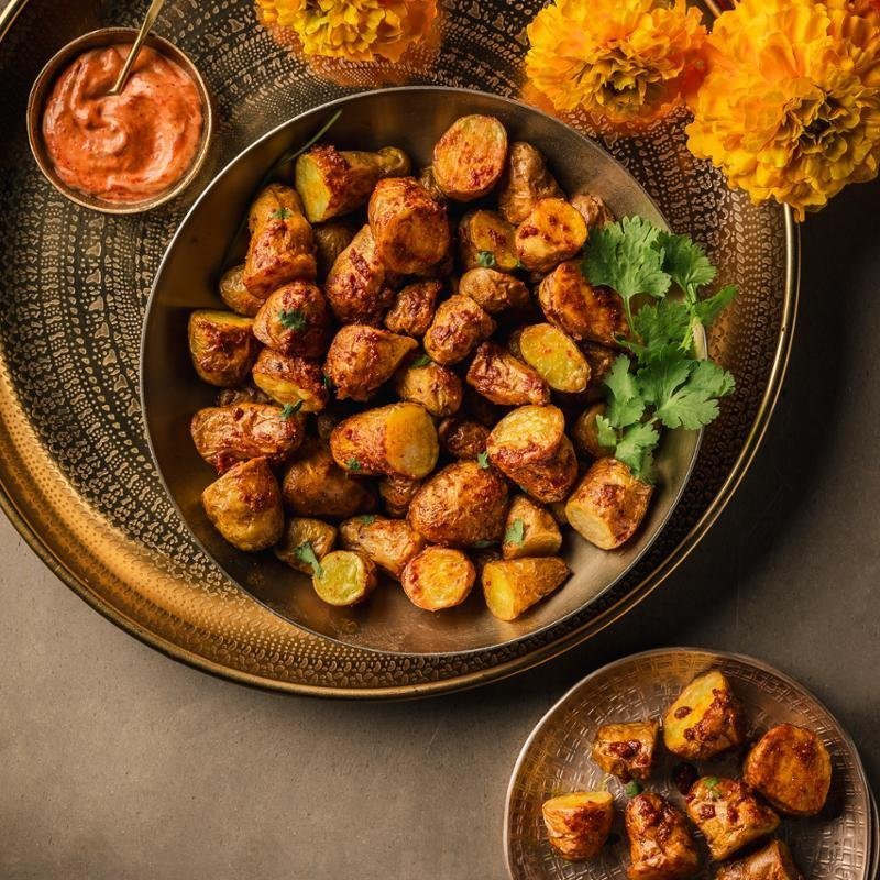 Brambory na indický způsob – Zdravá horkovzdušná fritéza 3 v 1 EASY FRY & STEAM FW201