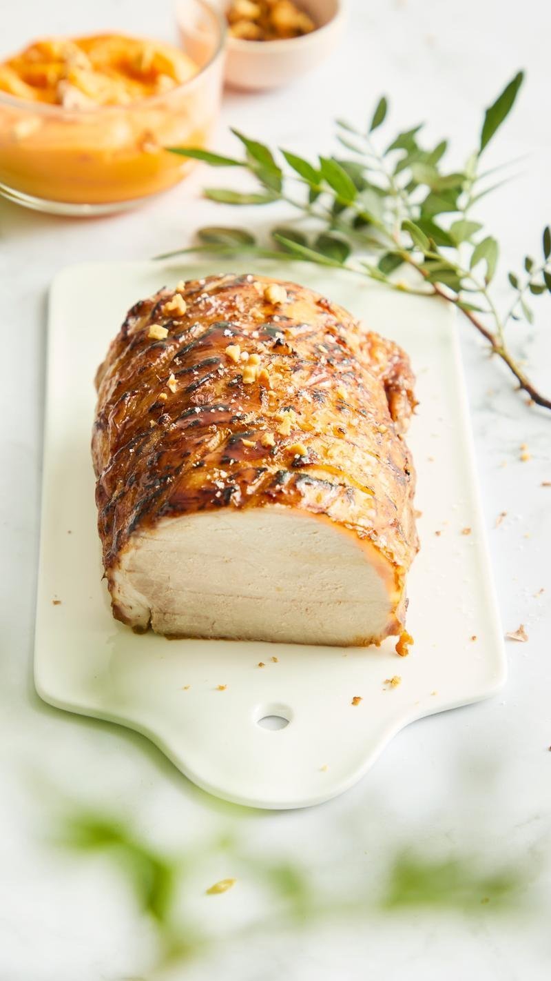 Mézes-mázas sertéssült, dió és édesburgonya püré – Tefal Easy Fry & Steam forrólevegős sütő FW201