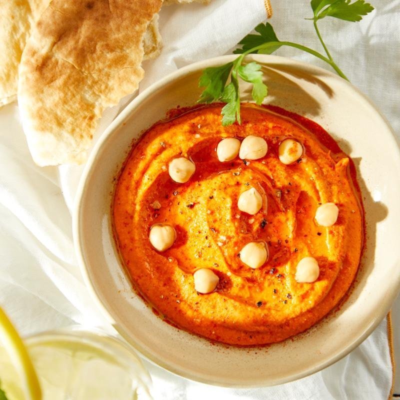 Dip z hummusu a pečené červené papriky – recept pro varný mixér Tefal Perfectmix Cook