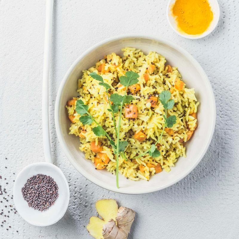 Kurkuma és vörös lencse indiai rizs – Tefal Ingenio