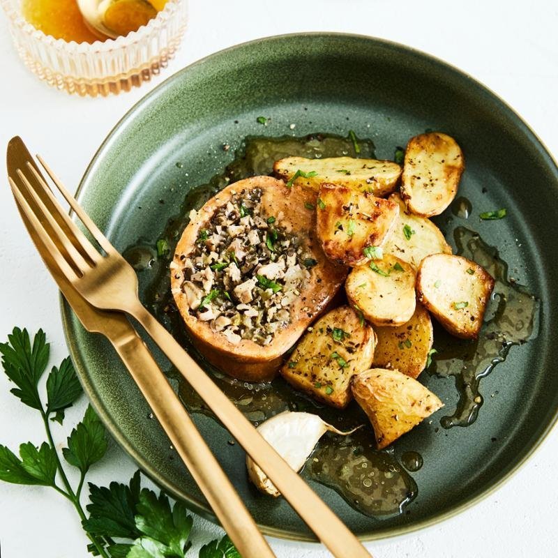 Töltött seitan sült – Tefal Ingenio